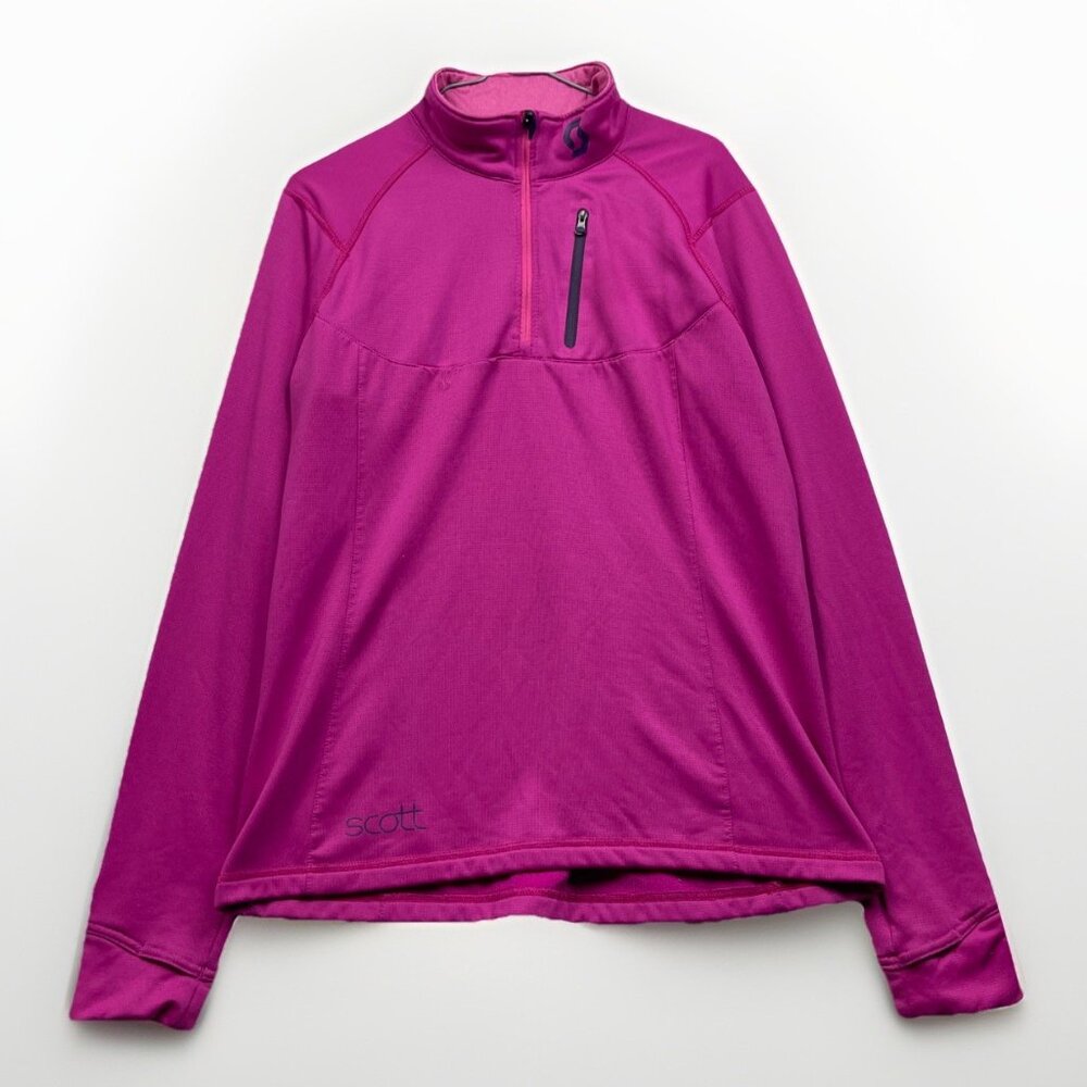 Scott Defined Midweight Pullover Tech Top Sz L Women Pink Baselayer Ski / Hike